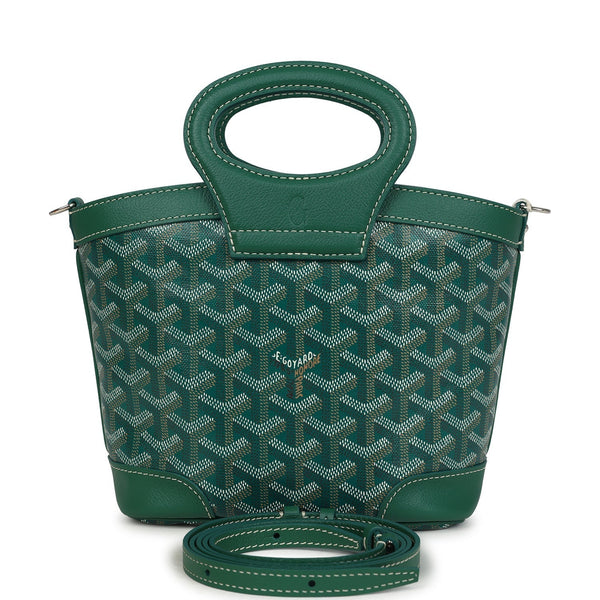 Goyard Goyardine Canvas Green Beluga Mini Bag Palladium Hardware – Accessorio premium elegante