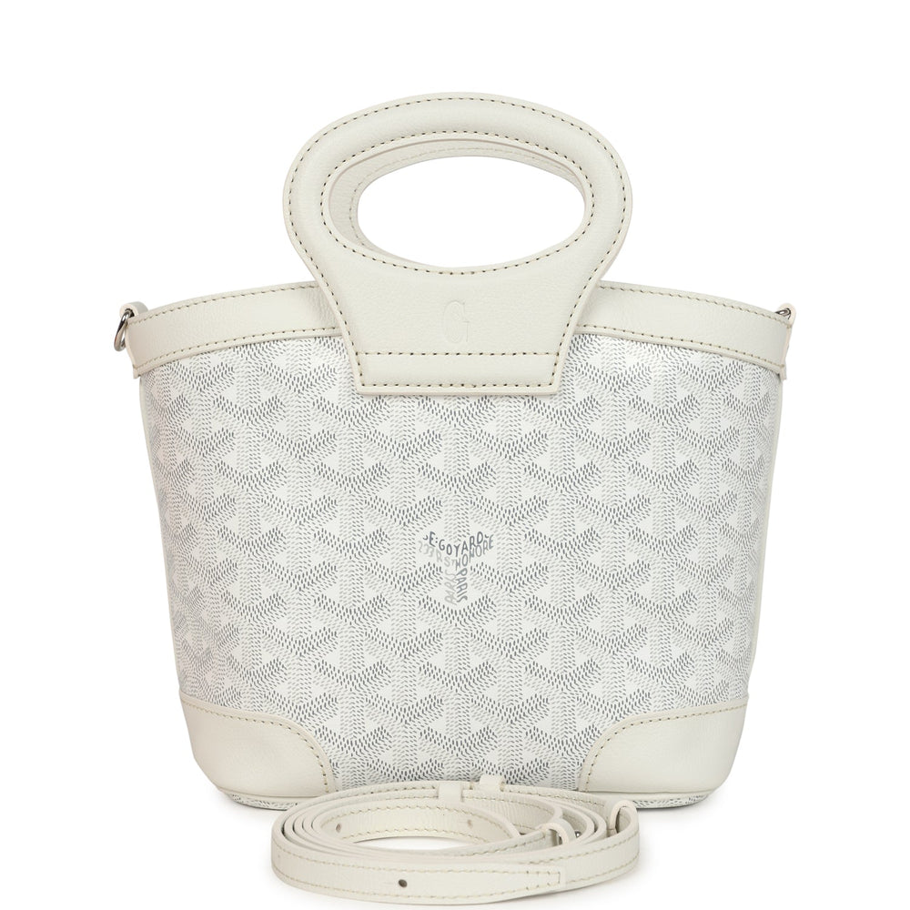 Goyard Goyardine Canvas White Beluga Mini Bag Palladium Hardware – Accessorio premium elegante