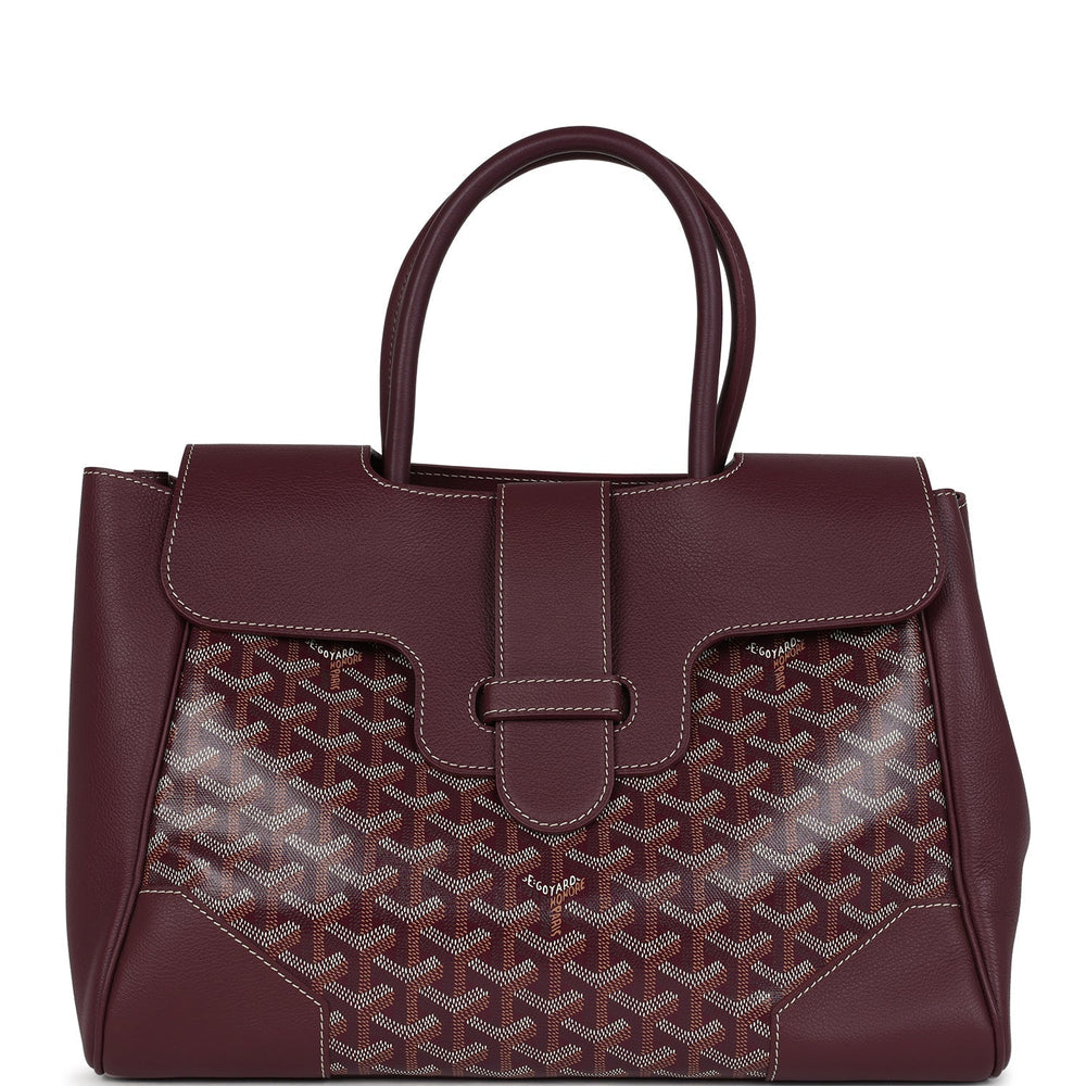 Goyard Saigon Tote Burgundy Goyardine Canvas Palladium Hardware – Accessorio premium elegante
