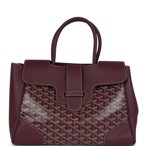 Goyard Saigon Tote Burgundy Goyardine Canvas Palladium Hardware – Accessorio premium elegante