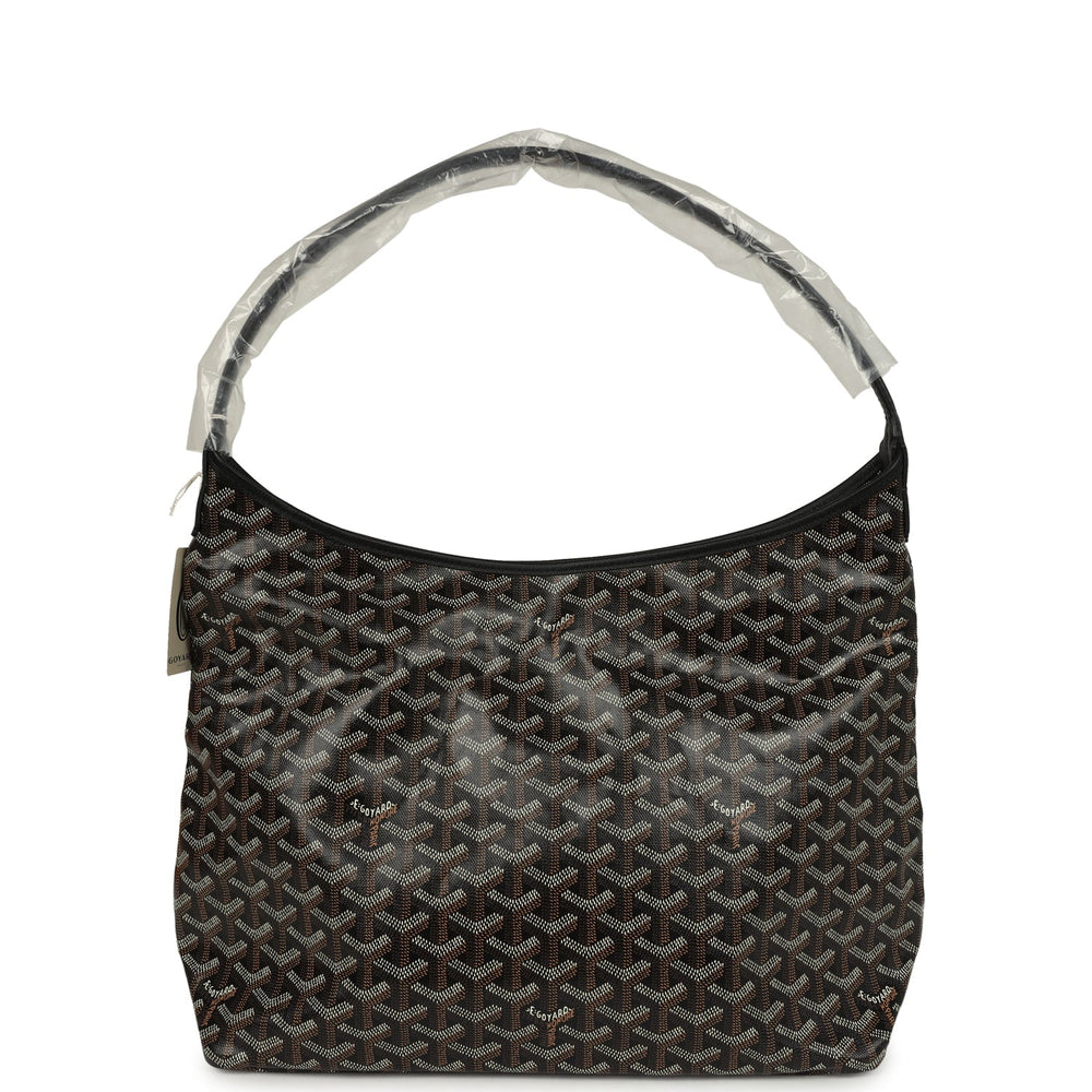 Goyard Goyardine Black Boheme Hobo Bag Palladium Hardware – Accessorio premium elegante