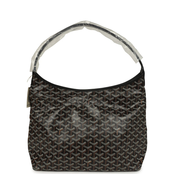 Goyard Goyardine Black Boheme Hobo Bag Palladium Hardware – Accessorio premium elegante