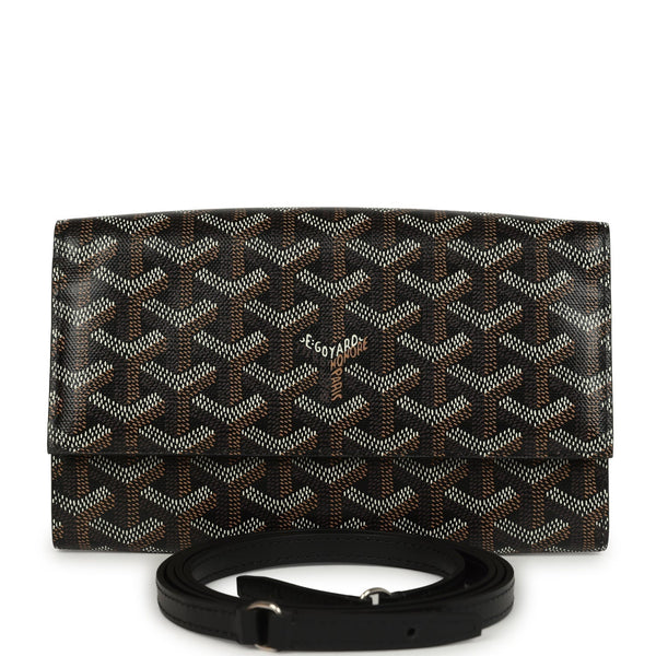 Goyard Goyardine Canvas Black Varenne Continental Wallet Bag Palladium Hardware – Accessorio premium elegante