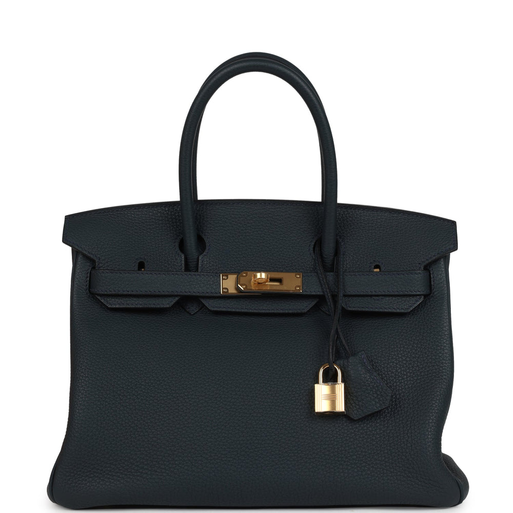 Hermes Birkin 30 Vert Rousseau Togo Gold Hardware – Accessorio premium elegante