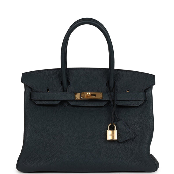 Hermes Birkin 30 Vert Rousseau Togo Gold Hardware – Accessorio premium elegante