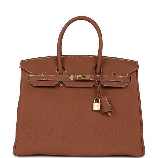 Hermes Birkin 35 Gold Togo Gold Hardware – Accessorio premium elegante