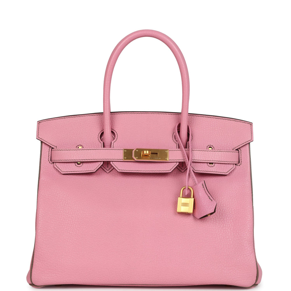 Pre-owned Hermes Special Order (HSS) Birkin 30 Bubblegum Verso Chèvre Brushed Gold Hardware – Accessorio premium elegante