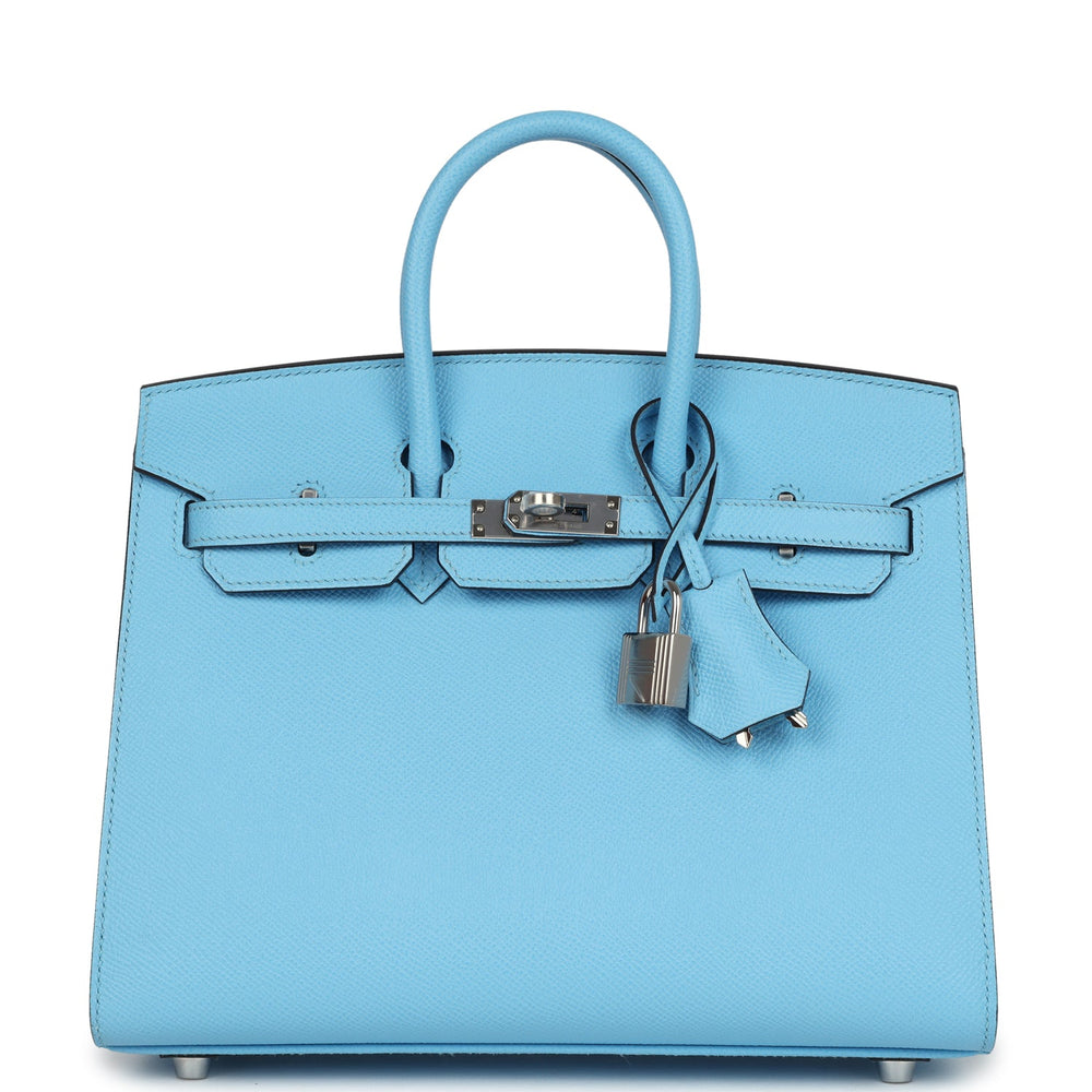 Hermes Birkin Sellier 25 Celeste Epsom Palladium Hardware – Accessorio premium elegante