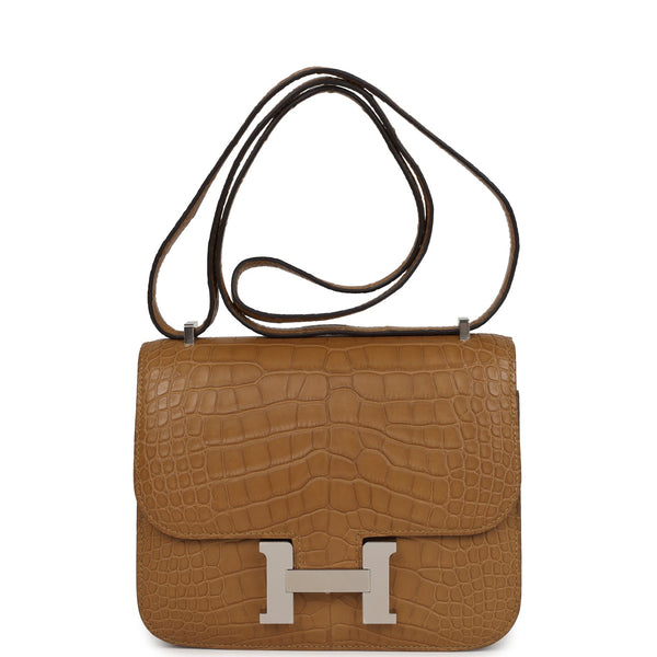 Hermes Constance 18 Kraft Matte Alligator Palladium Hardware – Accessorio premium elegante