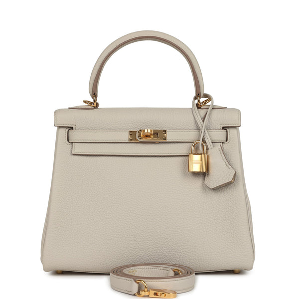 Hermes Kelly Retourne 25 Beton Togo Gold Hardware – Accessorio premium elegante