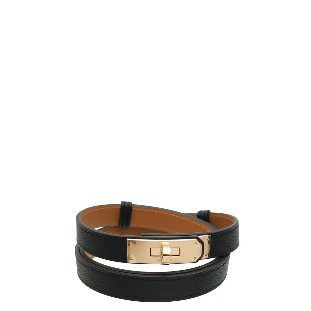 Hermes Noir Kelly 18 Belt – Accessorio premium elegante