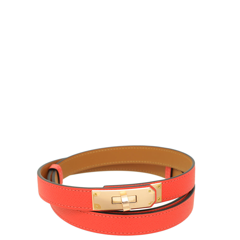 Hermes Orange Field Kelly 18 Belt – Accessorio premium elegante
