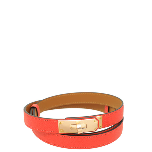Hermes Orange Field Kelly 18 Belt – Accessorio premium elegante