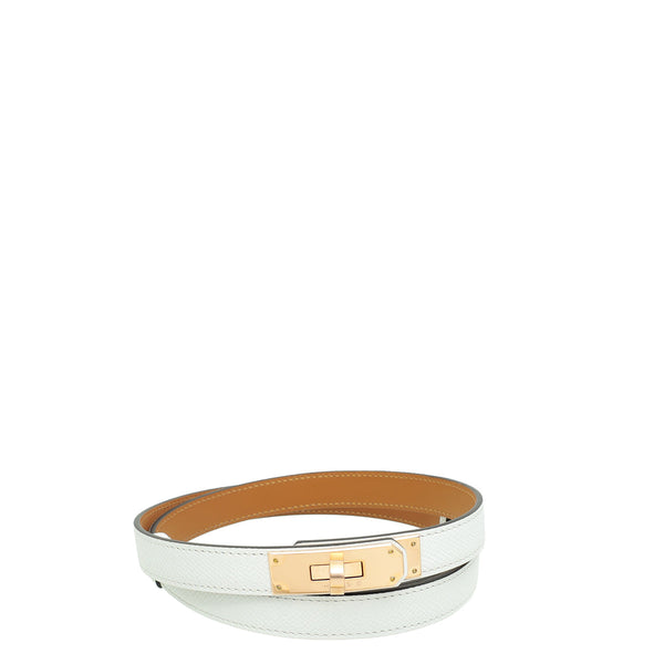 HERMES Blanc Kelly 18 Belt – Accessorio premium elegante