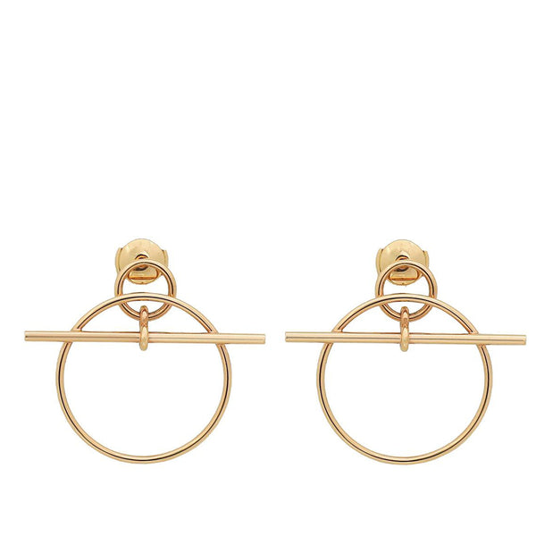 Hermes 18K Rose Gold Loop Earrings Small Model – Accessorio premium elegante