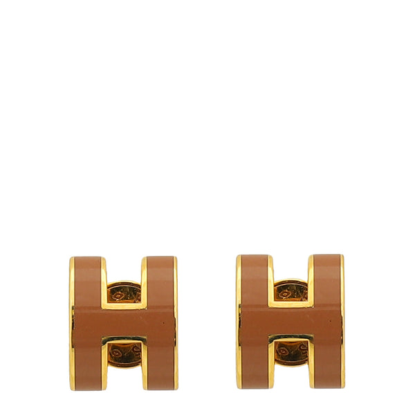 Hermes New Gold Mini Pop H Earrings – Accessorio premium elegante