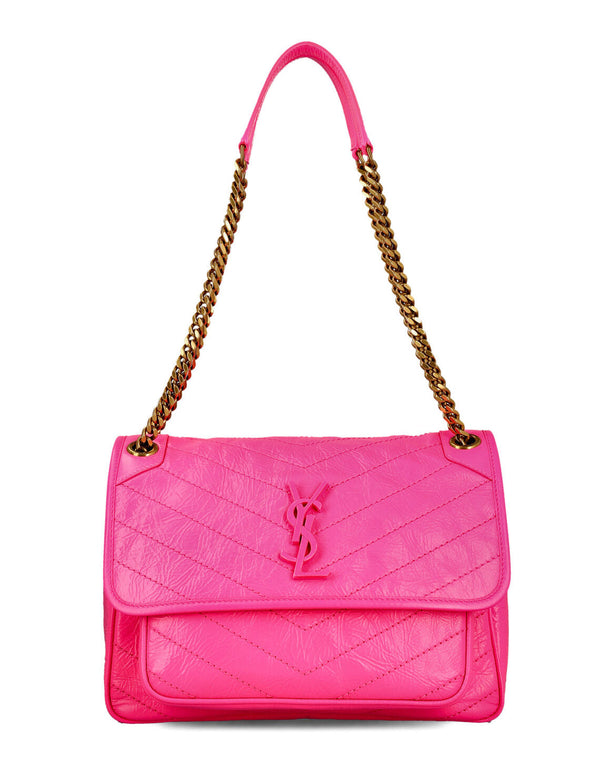 Yves Saint Laurent Niki Baby in crinkled leather. – Accessorio premium elegante