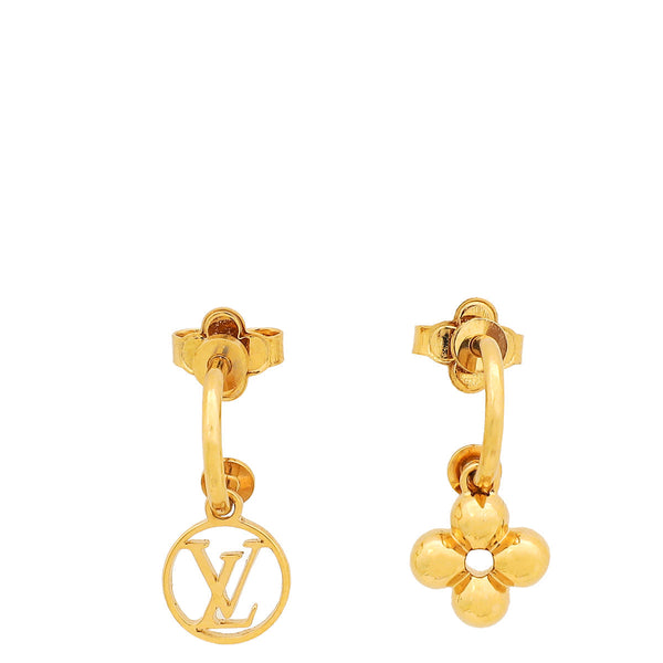 Louis Vuitton Gold Finish Blooming Earrings – Accessorio premium elegante