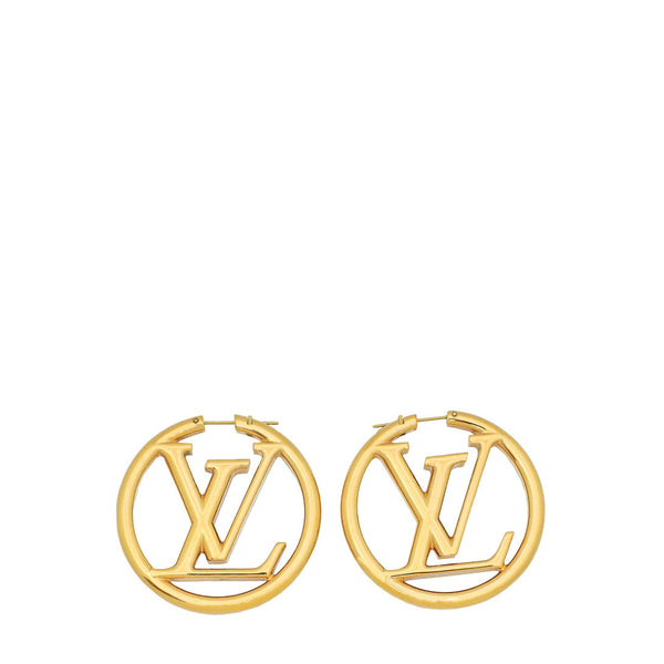 Louis Vuitton Gold Louise Hoop GM Earrings – Accessorio premium elegante