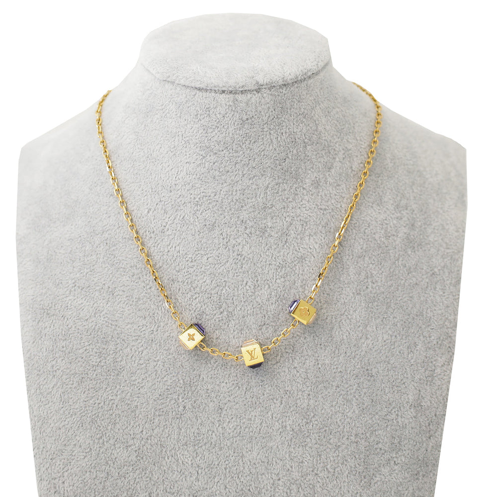 Louis Vuitton Gold Gamble Necklace – Accessorio premium elegante
