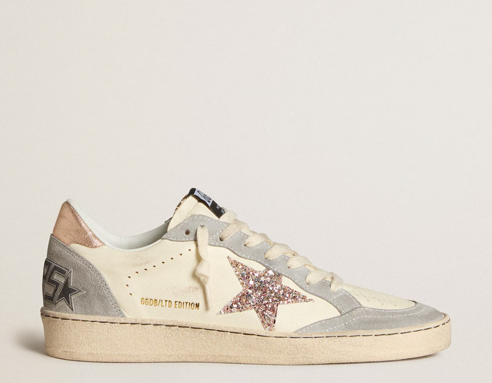 Ball Star in nappa with glitter star and metallic heel tab