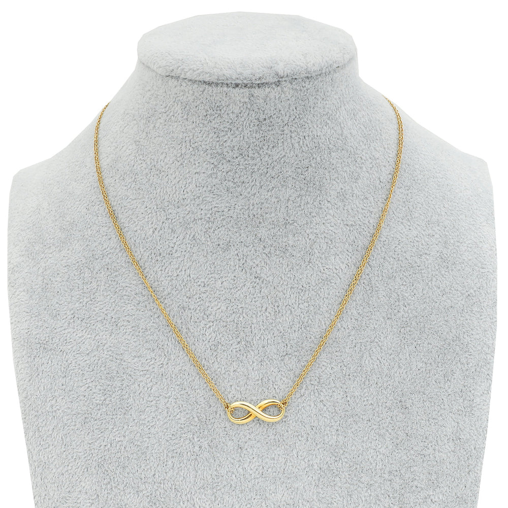 Tiffany & Co 18K Yellow Gold Double Chain Infinity Pendant Necklace – Accessorio premium elegante