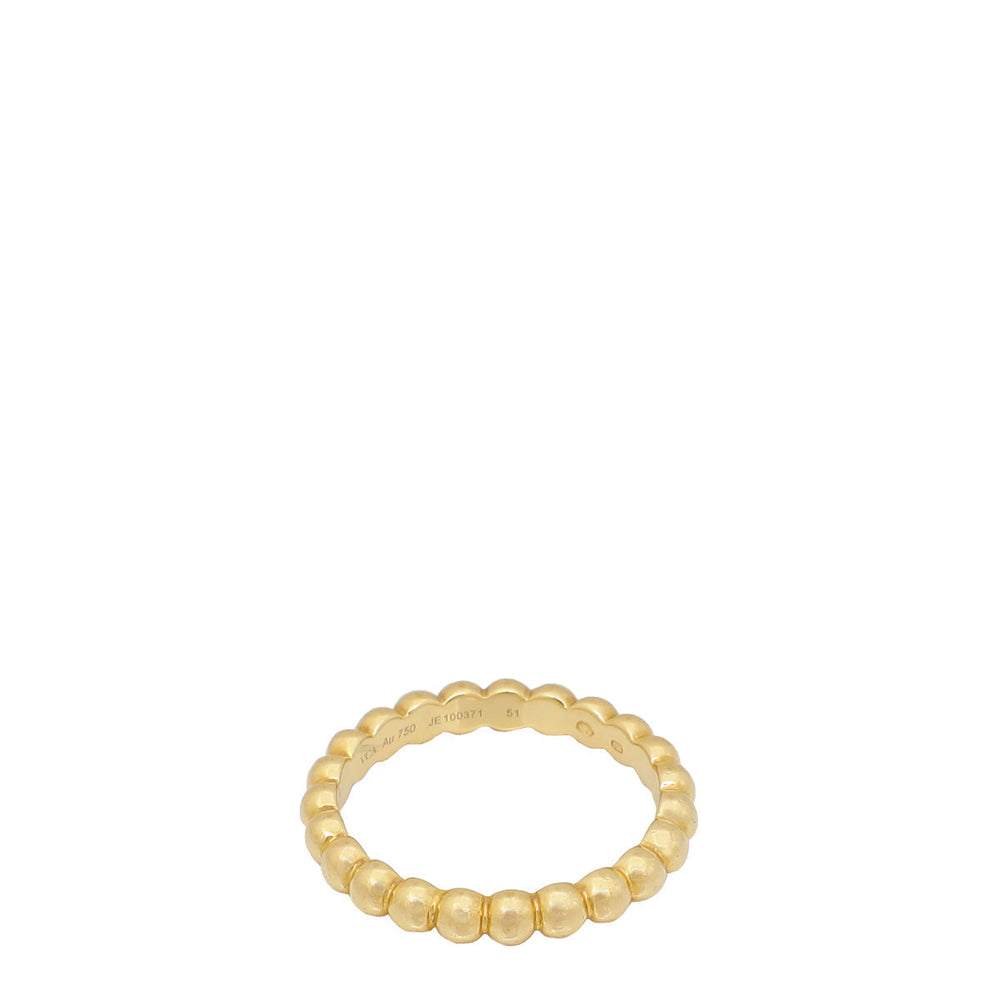 Van Cleef & Arpels 18K Yellow Gold Perlée Pearls of Gold Medium Ring 51 – Accessorio premium elegante
