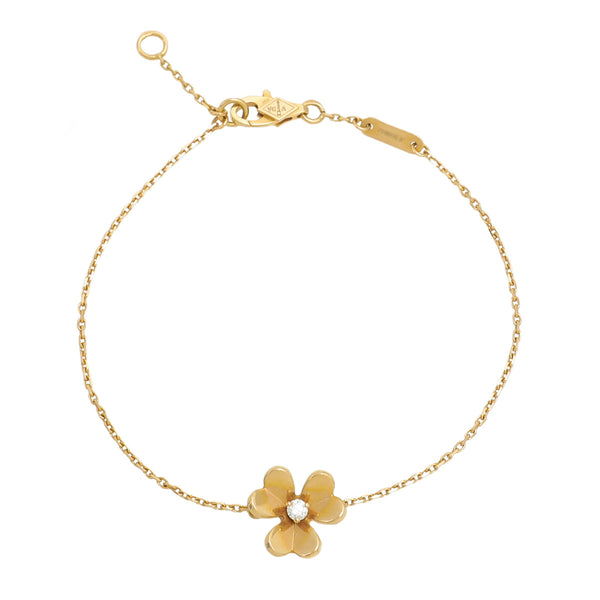 Van Cleef & Arpels 18K Yellow Gold 1 Diamond Frivole Mini Model Bracelet – Accessorio premium elegante
