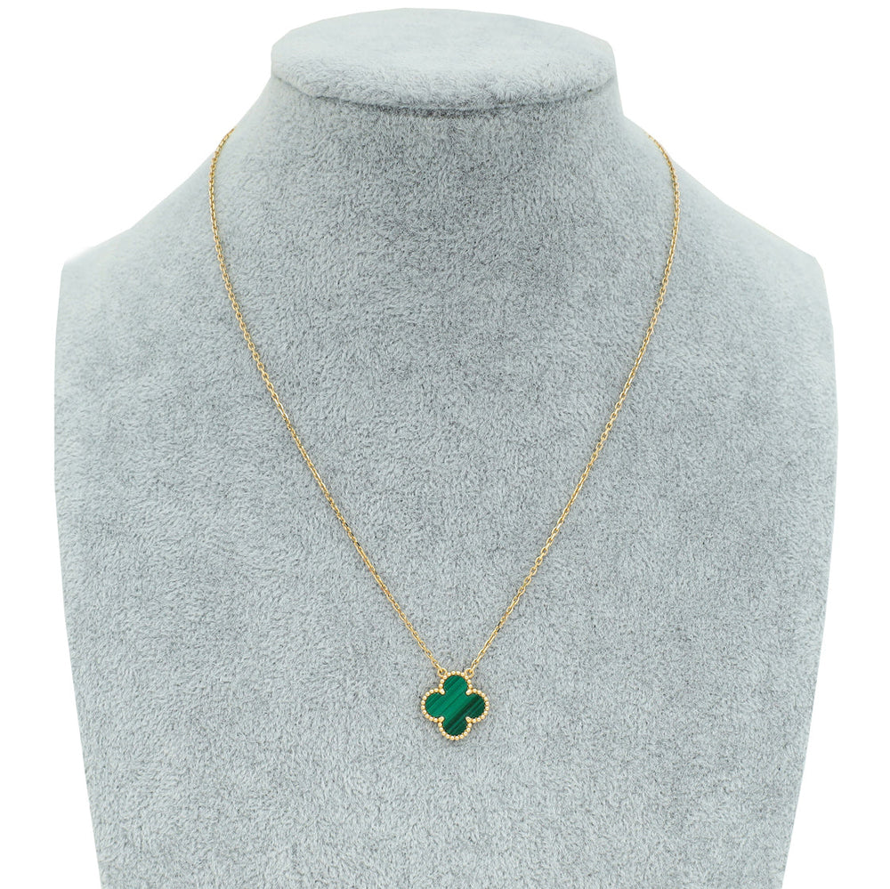 Van Cleef & Arpels 18K Yellow Gold Malachite Vintage Alhambra Pendant Necklace – Accessorio premium elegante