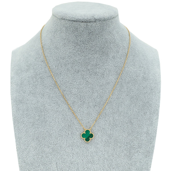 Van Cleef & Arpels 18K Yellow Gold Malachite Vintage Alhambra Pendant Necklace – Accessorio premium elegante