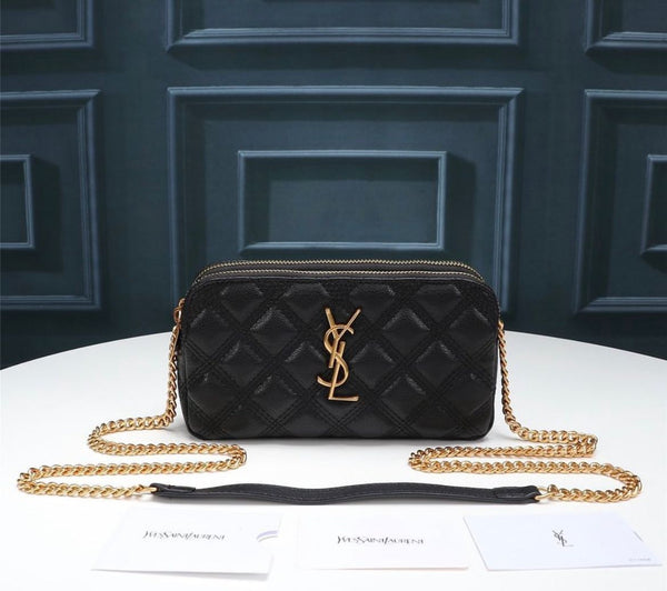 YSL MINI BAG IN MATELASSÉ BLACK & GOLD – Accessorio premium elegante