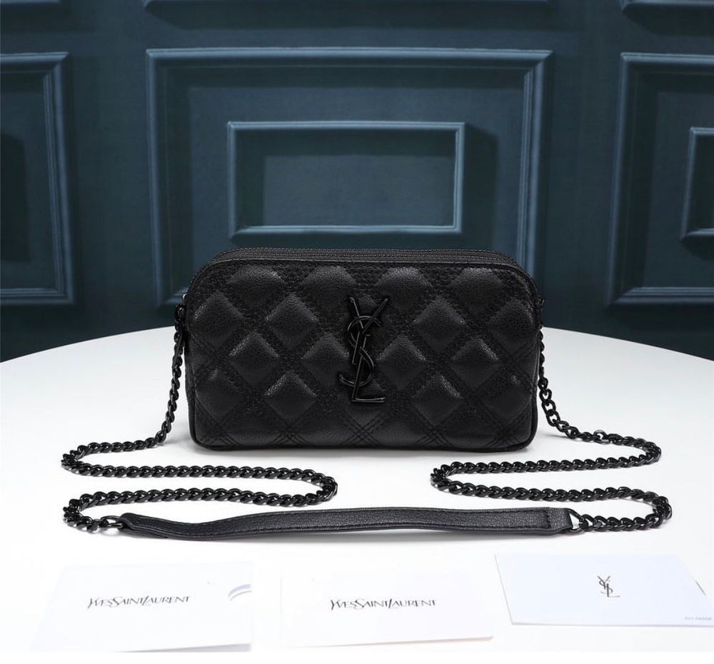 YSL MINI BAG IN MATELASSÉ TOTAL BLACK – Accessorio premium elegante