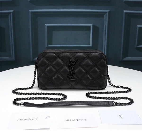 YSL MINI BAG IN MATELASSÉ TOTAL BLACK – Accessorio premium elegante
