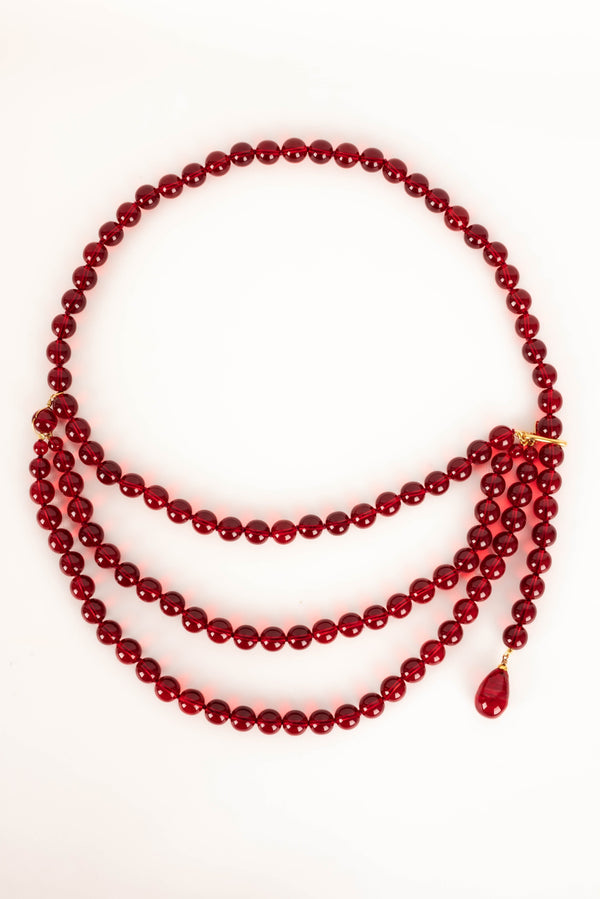 Ceinture de perles rouges Chanel 1992 – Accessorio premium elegante