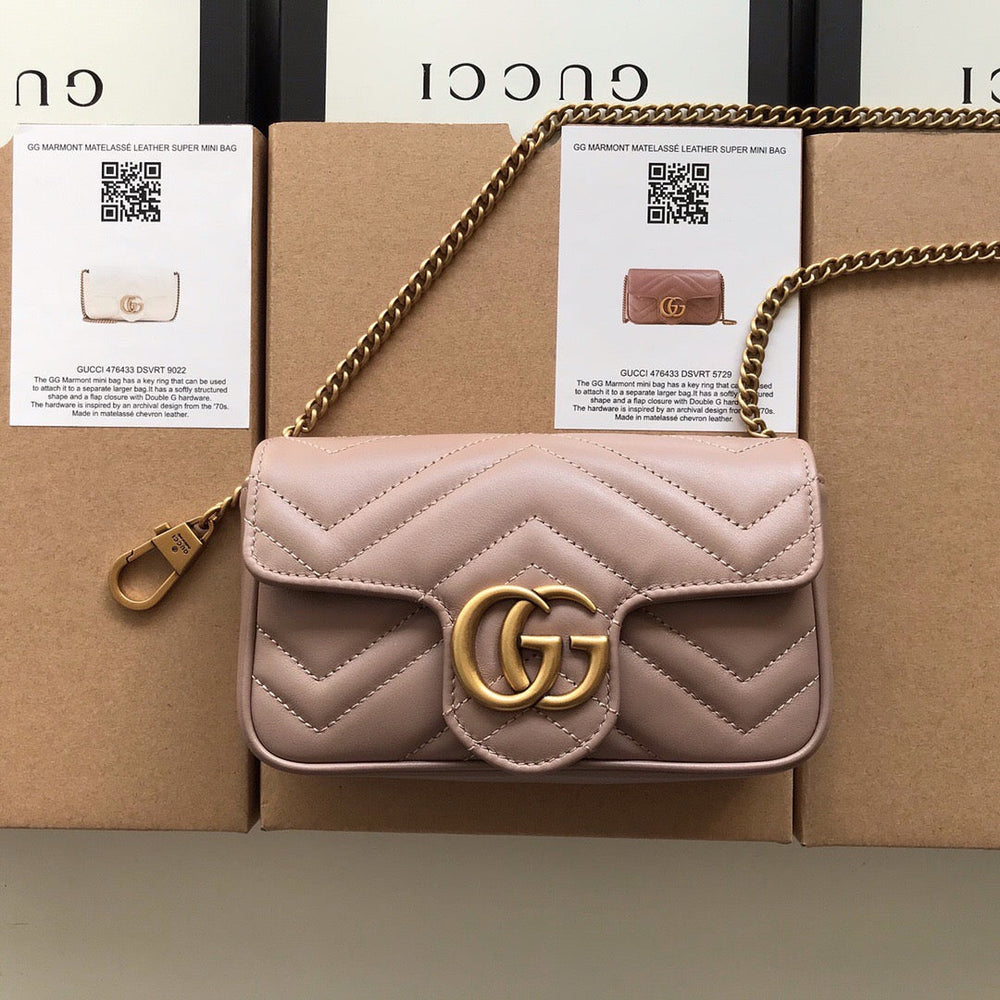 GG BORSA A SPALLA MARMONT METELASSE' MISURA MEDIA ROSE – Accessorio premium elegante