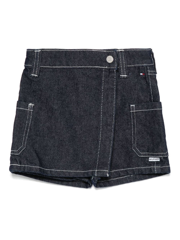 Gonna cargo denim per bambina Tommy Hilfiger Junior blu con passanti – Accessorio premium elegante