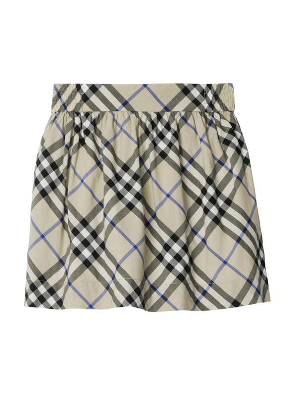 Gonna con motivo Vintage Check per bambina Burberry Kids beige con vita elasticizzata – Accessorio premium elegante