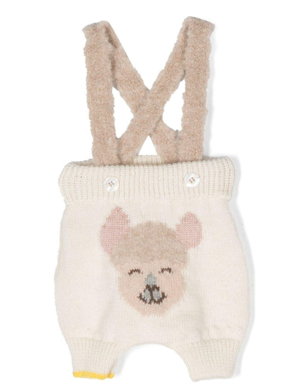 Salopette per neonati Gensami Kids bianco con intarsio Alpachino – Accessorio premium elegante