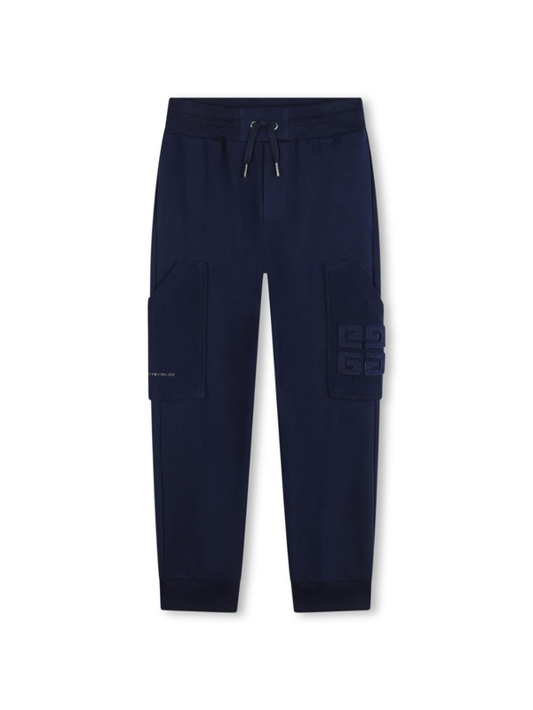 Pantaloni per bambino Givenchy Kids blu con caratteristico motivo 4G – Accessorio premium elegante