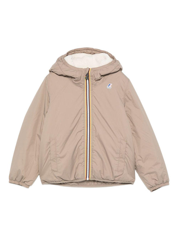 Giubbino per bambino K-Way Kids beige con design imbottito – Accessorio premium elegante