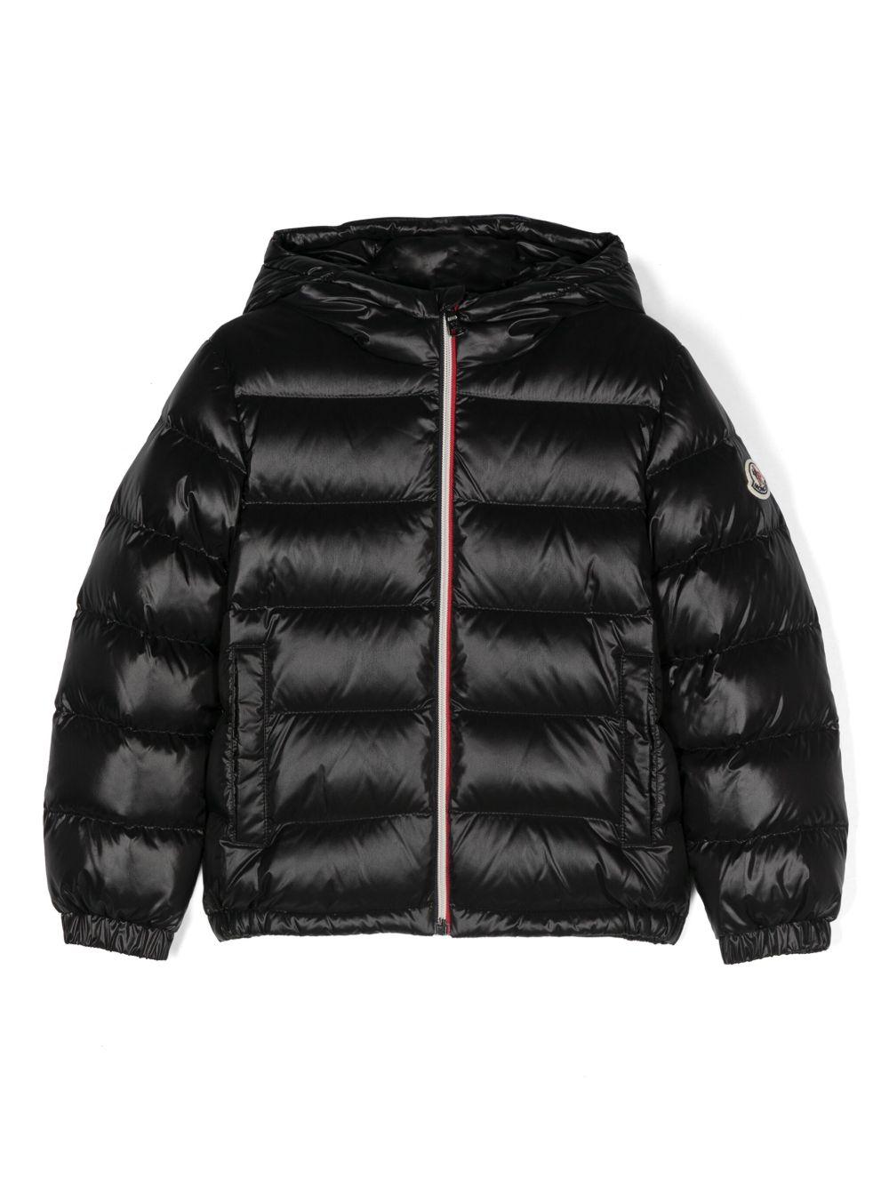 Piumino per bambino Moncler Enfant nero con cappuccio – Accessorio premium elegante
