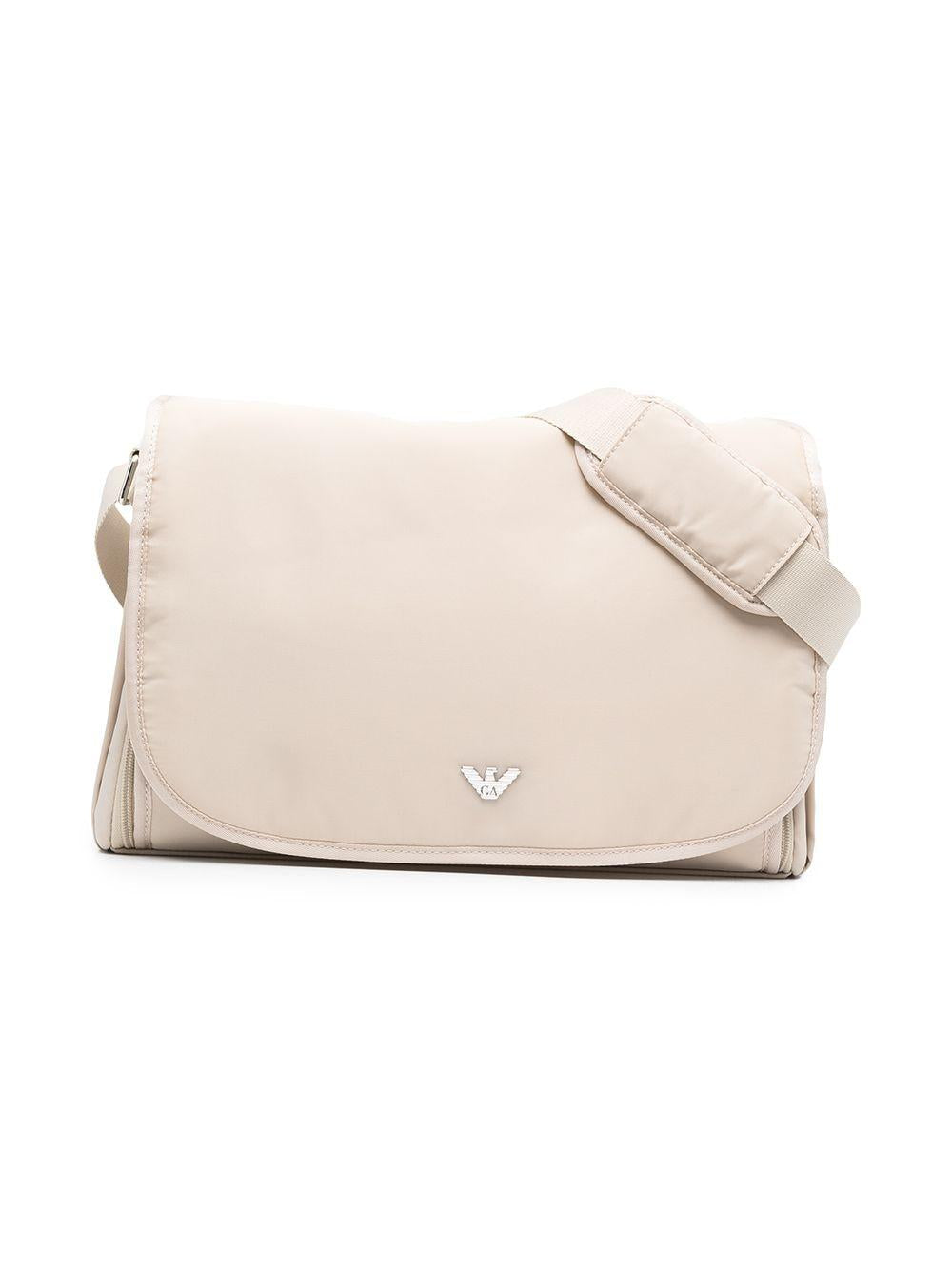 Borsa fasciatoio per neonati Emporio Armani Kids beige con applicazione – Accessorio premium elegante