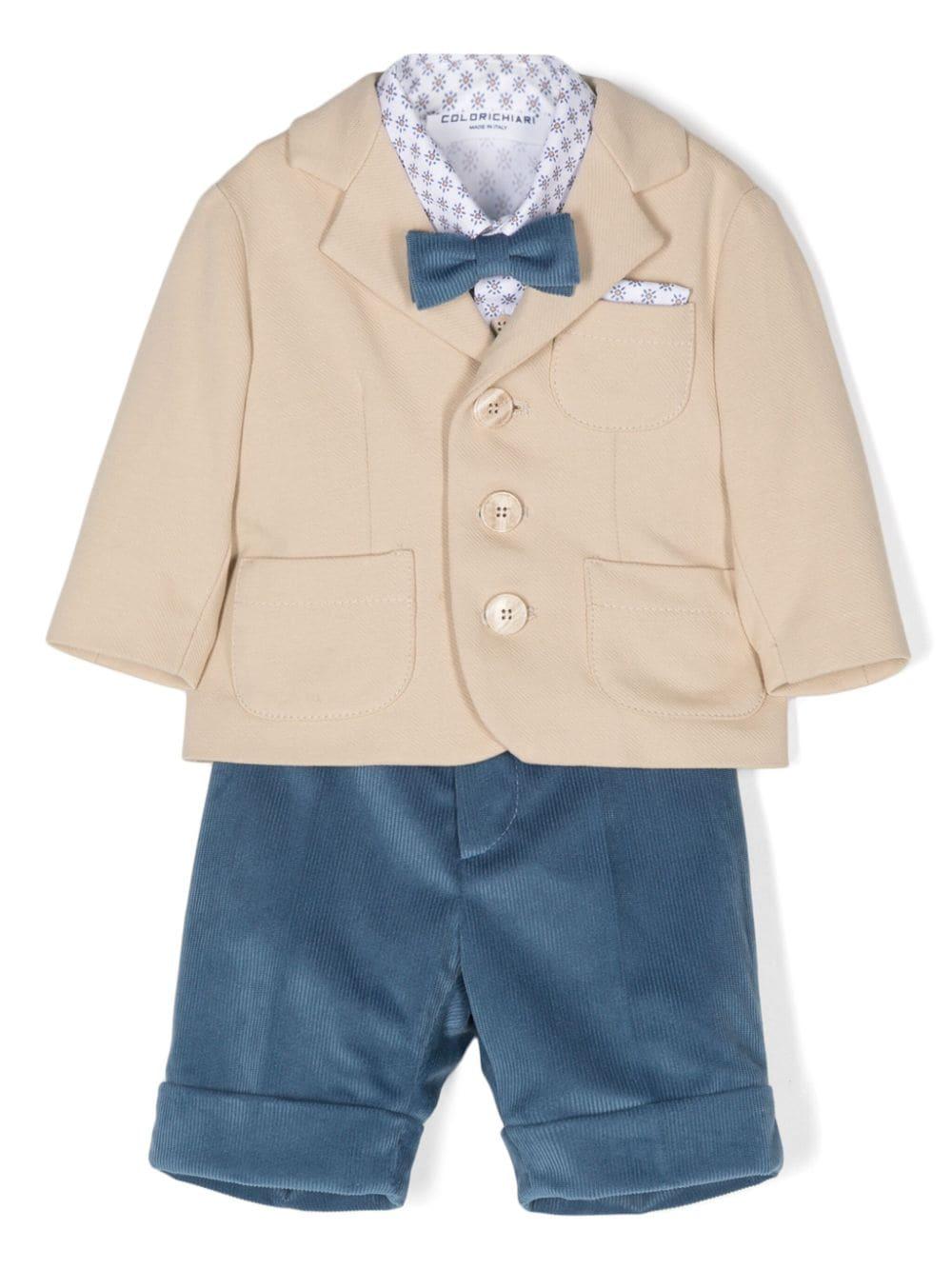 Set shorts con fantasia geometrica per neonato Colorichiari multicolor con maniche lunghe – Accessorio premium elegante