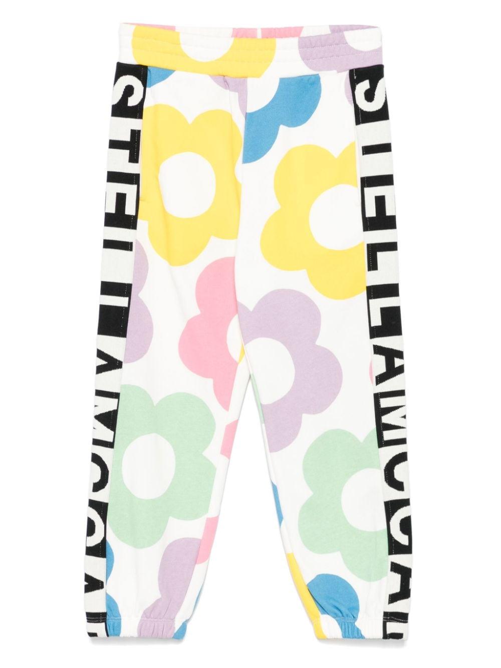 Pantaloni sportivi per bambina Stella McCartney Kids bianchi a fiori – Accessorio premium elegante