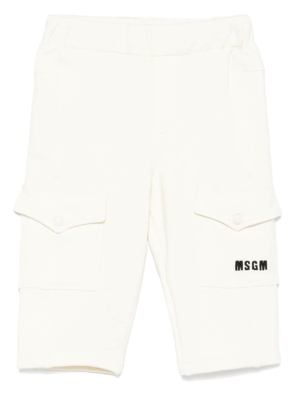 Pantaloni per neonato MSGM Kids bianco con tasche sul davanti – Accessorio premium elegante