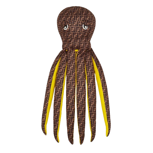 Peluche Polpo per bambini Fendi Kids marrone con motivo FF – Accessorio premium elegante