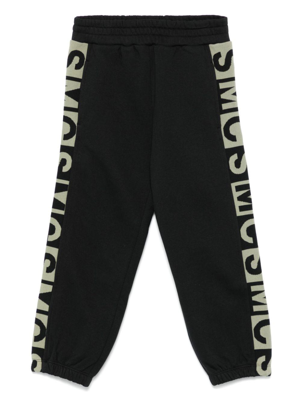 Pantaloni sportivi per bambino Stella McCartney Kids neri con logo jacquard – Accessorio premium elegante
