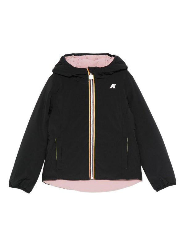 Giubbino per bambina K-Way Kids blu con cappuccio classico – Accessorio premium elegante