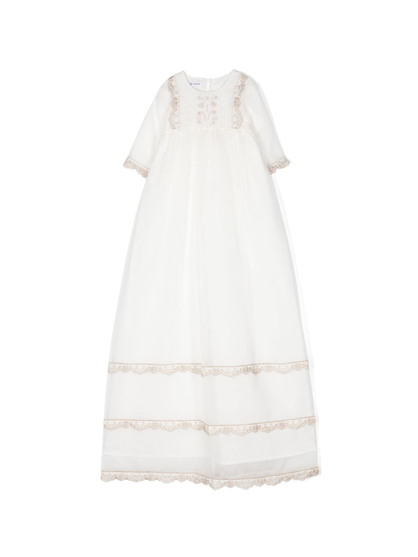 Abito per neonata Jesurum Baby Valencienne bianco con ricamo – Accessorio premium elegante