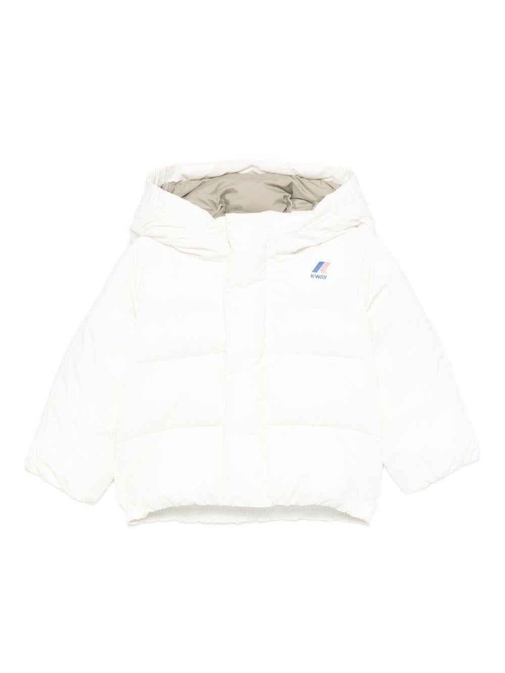 Giubbino per neonati K-Way Kids bianco con design trapuntato – Accessorio premium elegante